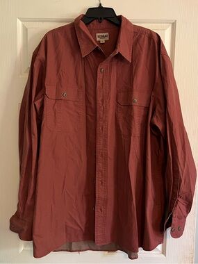 RedHead Brick-Red Casual Button Front Shirt